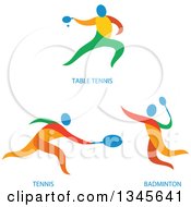 Poster, Art Print Of Colorful Ping Pong Tennis And Bandminto Athletes