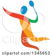 Colorful Athlete Badminton Player