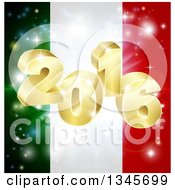 Poster, Art Print Of 3d 2016 And Fireworks Over An Italian Flag