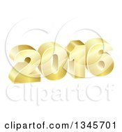 Clipart Of A 3d Gold 2016 For The New Year Royalty Free Vector Illustration