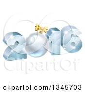 Clipart Of A 3d Blue 2016 For The New Year With A Bauble Royalty Free Vector Illustration