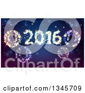 Clipart Of 2016 New Year Fireworks In The Sky Royalty Free Vector Illustration