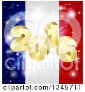 Poster, Art Print Of 3d 2016 And Fireworks Over A French Flag
