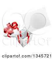 Poster, Art Print Of 3d Blank Sign Popping Out Of A Gift Box