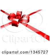 Clipart Of A 3d Red Christmas Birthday Or Other Holiday Gift Bow And Ribbon Royalty Free Vector Illustration