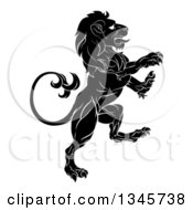 Poster, Art Print Of Black And White Rampant Lion