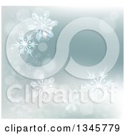 Poster, Art Print Of Winter Background With Bokeh Flares And Snowflakes