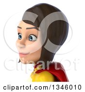 Clipart Of A 3d Avatar Of A Brunette White Female Super Hero In A Yellow And Red Suit Royalty Free Illustration by Julos