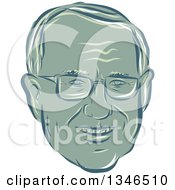 Clipart Of A Retro Styled Face Of Bernie Sanders Democratic 2016 Presidential Candidate Royalty Free Vector Illustration
