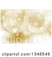 Clipart Of A Gold Snowflake Winter Or Christmas Background With Flares Royalty Free Illustration