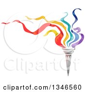 Torch With Colorful Flames And Text Space