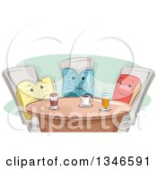 Poster, Art Print Of Group Of Book Characters Having Coffee Together