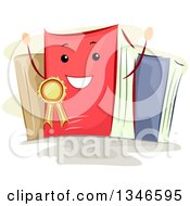 Poster, Art Print Of Cartoon Happy Book Wearing A Best Seller Ribbon