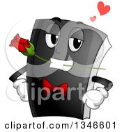 Poster, Art Print Of Black Book Mascot Wearing A Tux Tie And Biting A Rose
