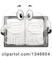 Poster, Art Print Of Cartoon Tablet Ebook Mascot Turning Pages