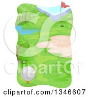 Poster, Art Print Of Golf Course With Bumpy Terrain And A Pond