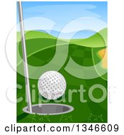 Poster, Art Print Of Golf Course With A Ball Near A Hole