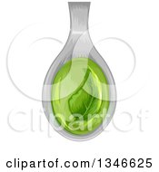Clipart Of A Green Herbal Tincture In A Spoon Royalty Free Vector Illustration