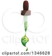 Poster, Art Print Of Medicine Dropper With A Green Leaf