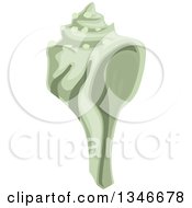 Clipart Of A Green Conch Seashell Royalty Free Vector Illustration