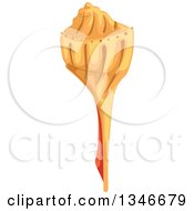 Clipart Of An Orange Conch Sea Shell Royalty Free Vector Illustration