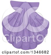 Purple Scallop Sea Shell