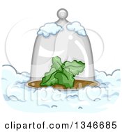 Poster, Art Print Of Glass Cloche Dome Over A Plant In The Snow
