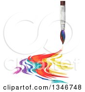 Poster, Art Print Of Paintbrush With Colorful Strokes