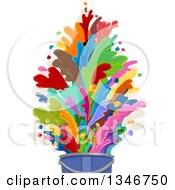 Poster, Art Print Of Bucket With Colorful Paint Splashes