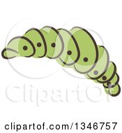 Clipart Of A Sketched Garden Pest Caterpillar Royalty Free Vector Illustration