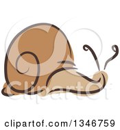Clipart Of A Sketched Garden Pest Snail Royalty Free Vector Illustration by BNP Design Studio
