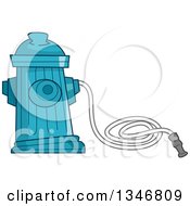 Poster, Art Print Of Blue Fire Hydrant And Hose