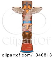 Clipart Of A Native American Indian Totem Pole Royalty Free Vector Illustration by BNP Design Studio