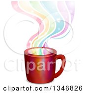 Poster, Art Print Of Coffee Mug With Rainbow Steam