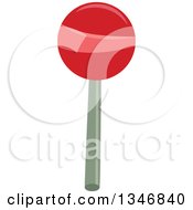 Clipart Of A Red And Pink Sucker Lolipop Royalty Free Vector Illustration