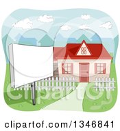Poster, Art Print Of Blank Sign In The Yard Of A Home For Sale
