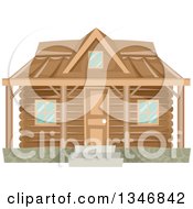 Poster, Art Print Of Log Cabin House Facade