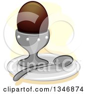 Clipart Of A Century Egg In A Cup Royalty Free Vector Illustration