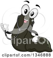 Cartoon Leech Mascot Wearing A Stethoscope