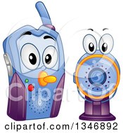 Clipart Of A Cartoon Baby Video Monitor Royalty Free Vector Illustration