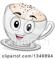 Poster, Art Print Of Cartoon Cappuccino Coffee Character
