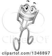 Clipart Of A Cartoon Eyelash Curler Mascot Battering Her Lashes Royalty Free Vector Illustration