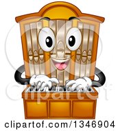 Cartoon Pipe Organ Mascot Playing