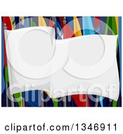 Blank White Flag Over Colorful Parade Flags