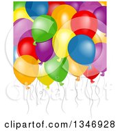 Poster, Art Print Of Background Of Floating Colorful Party Balloons