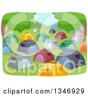 Poster, Art Print Of Crowded Campground With Tents