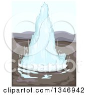 Clipart Of A Geotherman Geyser Spouting Royalty Free Vector Illustration