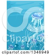 Poster, Art Print Of Family Of Jellyfish Underwater