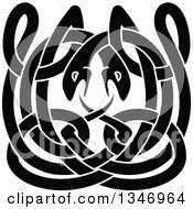 Clipart Of Black Celtic Knot Snakes 5 Royalty Free Vector Illustration