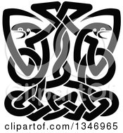 Clipart Of Black Celtic Knot Snakes 6 Royalty Free Vector Illustration